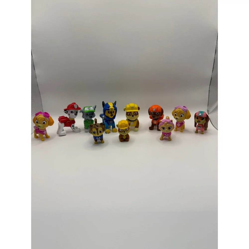 Paw Patrol Mini Figure Toy Lot Chase Marshall Skye Rubble Rocky Zuma 11pc Set